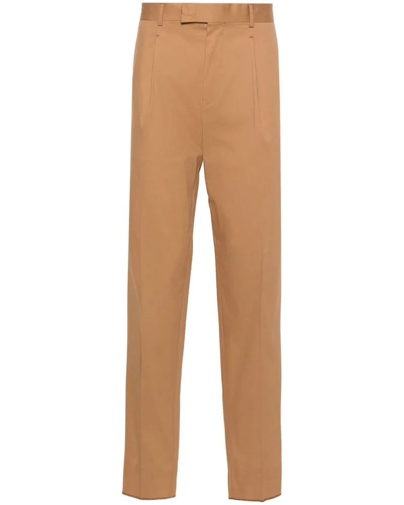 Ermenegildo Zegna Halbhohe Chino mit Falten - Braun Braun