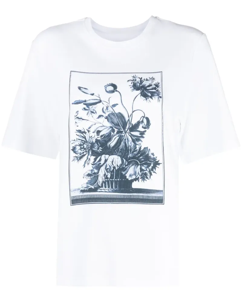 Erdem T-Shirt mit grafischem Print - Weiß Weiß