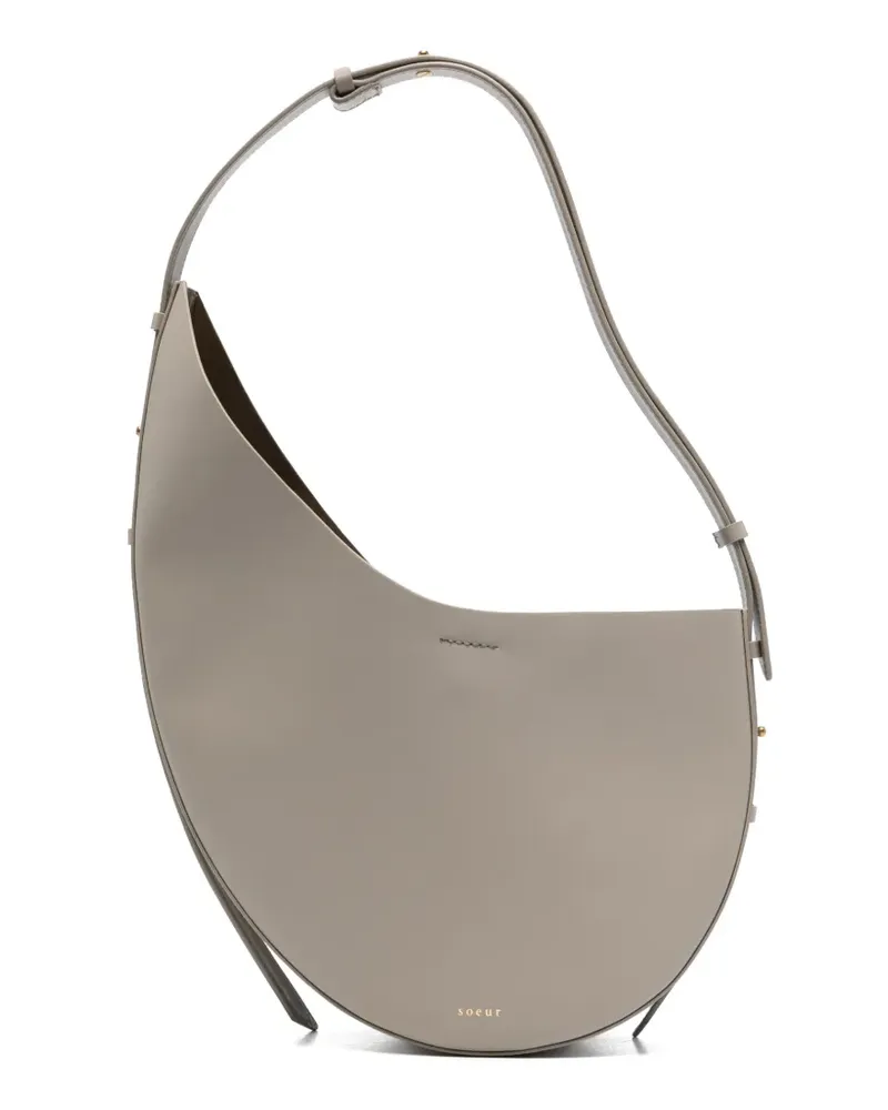 Soeur Abgerundete Winona Schultertasche - Grau Grau