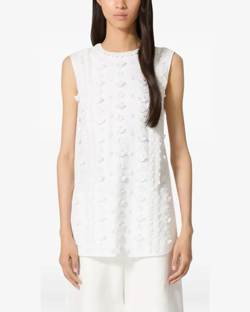 Valentino Garavani Besticktes Tanktop aus Popeline - Weiß Weiß