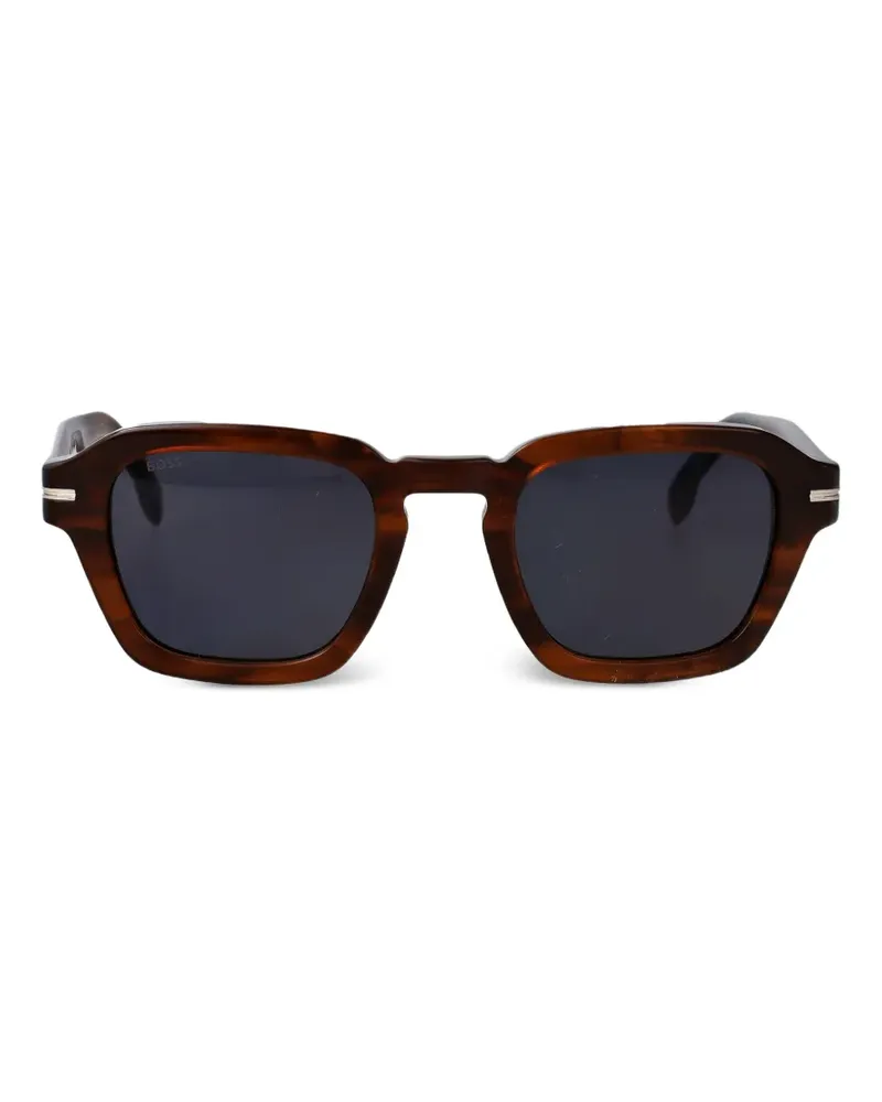 HUGO BOSS logo square-frame sunglasses - Braun Braun