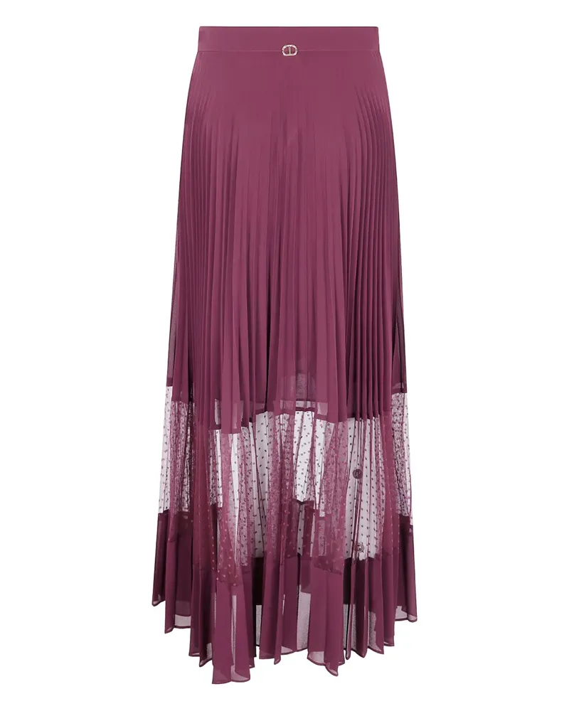 Twin-Set Midirock mit Falten - Rosa Rosa