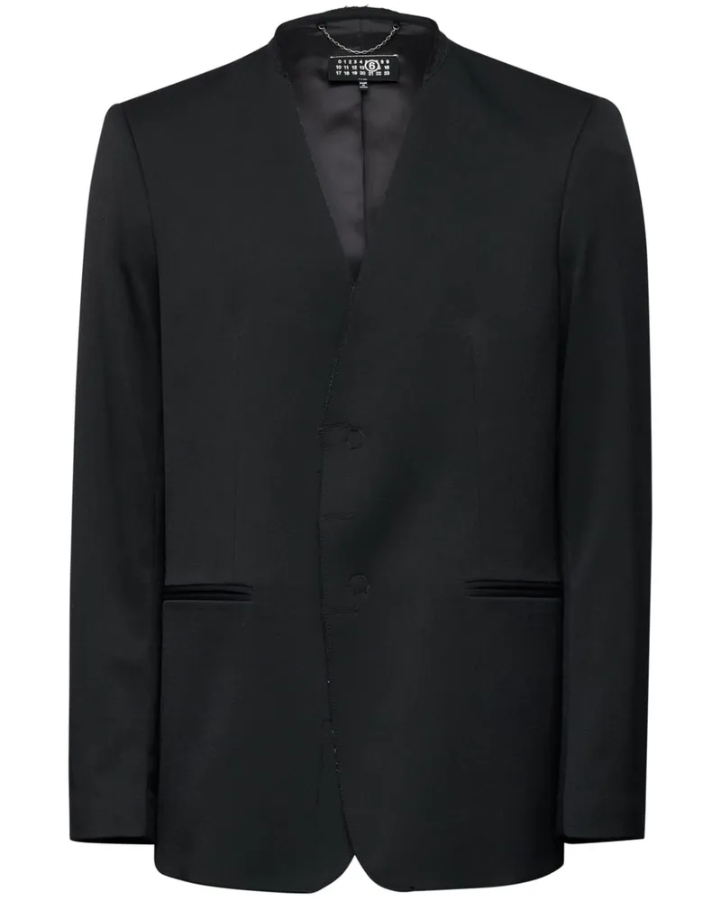 Maison Margiela Einreihiges Twill-Sakko - Schwarz Schwarz