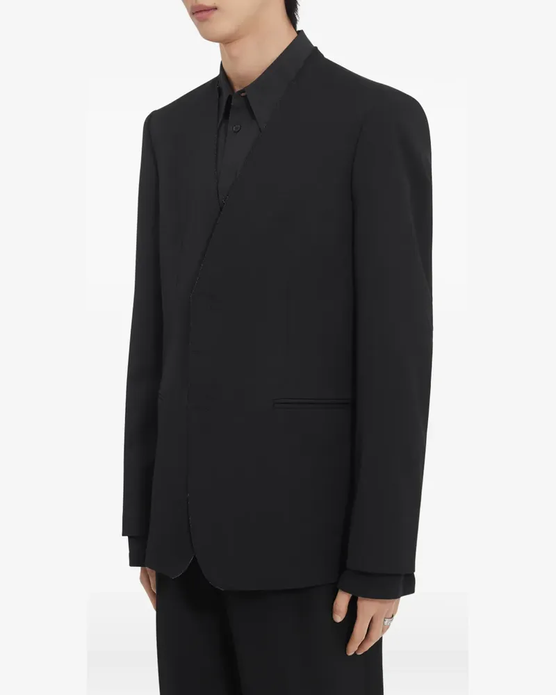 Maison Margiela Einreihiges Twill-Sakko - Schwarz Schwarz