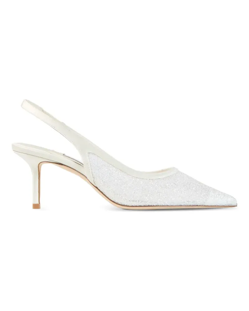 Jimmy Choo Spitze Love Slingback-Pumps im Glitter-Look - Weiß Weiß
