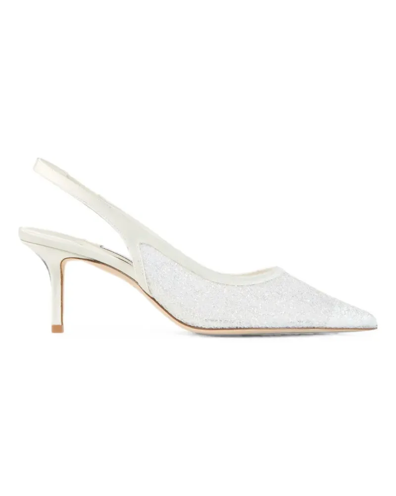 Jimmy Choo Spitze Love Slingback-Pumps im Glitter-Look - Weiß Weiß