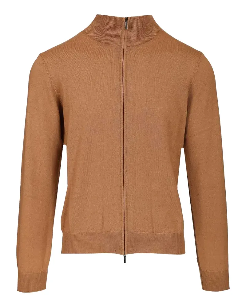 Al Duca D’Aosta 1902 zip-up ribbed-trim sweater - Braun Braun