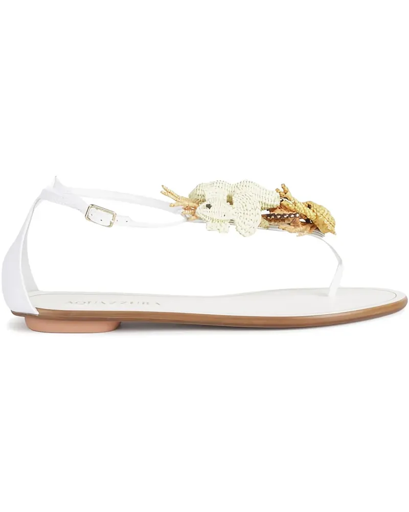 Aquazzura Sandalen aus Raffiabast mit Meerestiere - Weiß Weiß