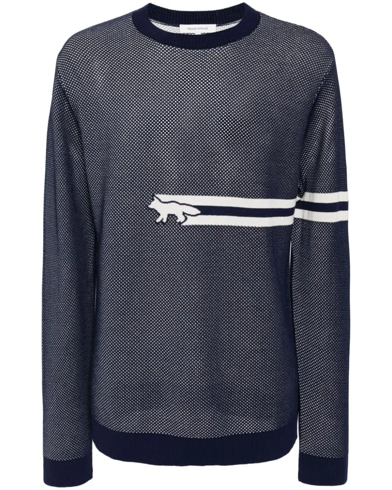 Kitsuné Flash Fox Pullover - Blau Blau