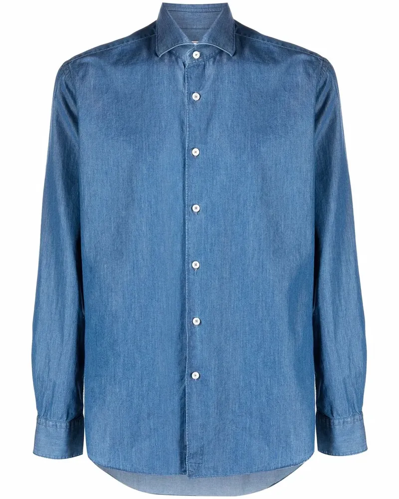 XACUS Klassisches Jeanshemd - Blau Blau