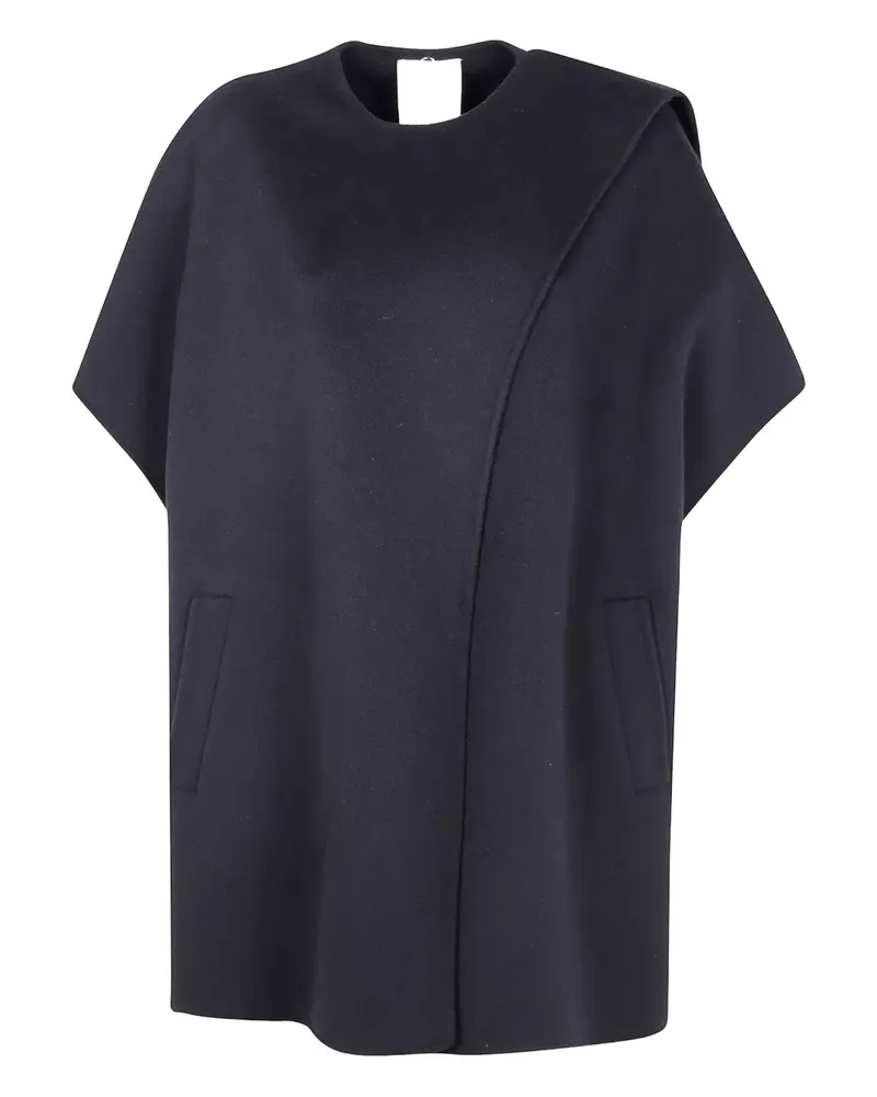 Mantù short-sleeve wool cape - Schwarz Schwarz