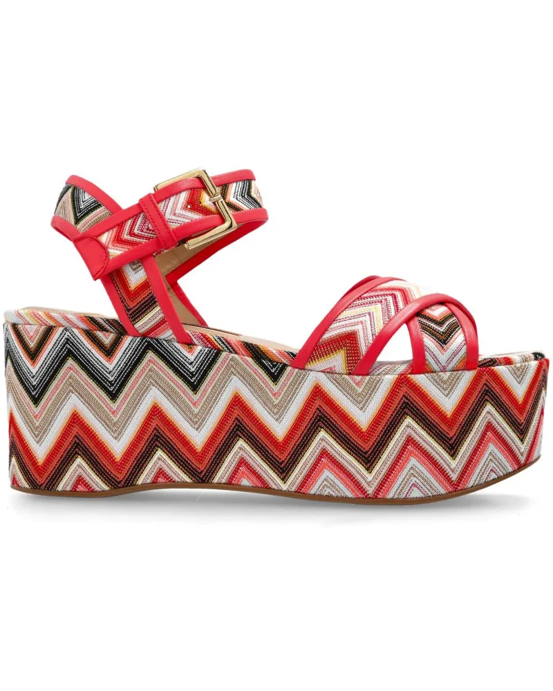 Missoni Plateau-Sandalen mit Zickzackmuster 80mm - Rot Rot