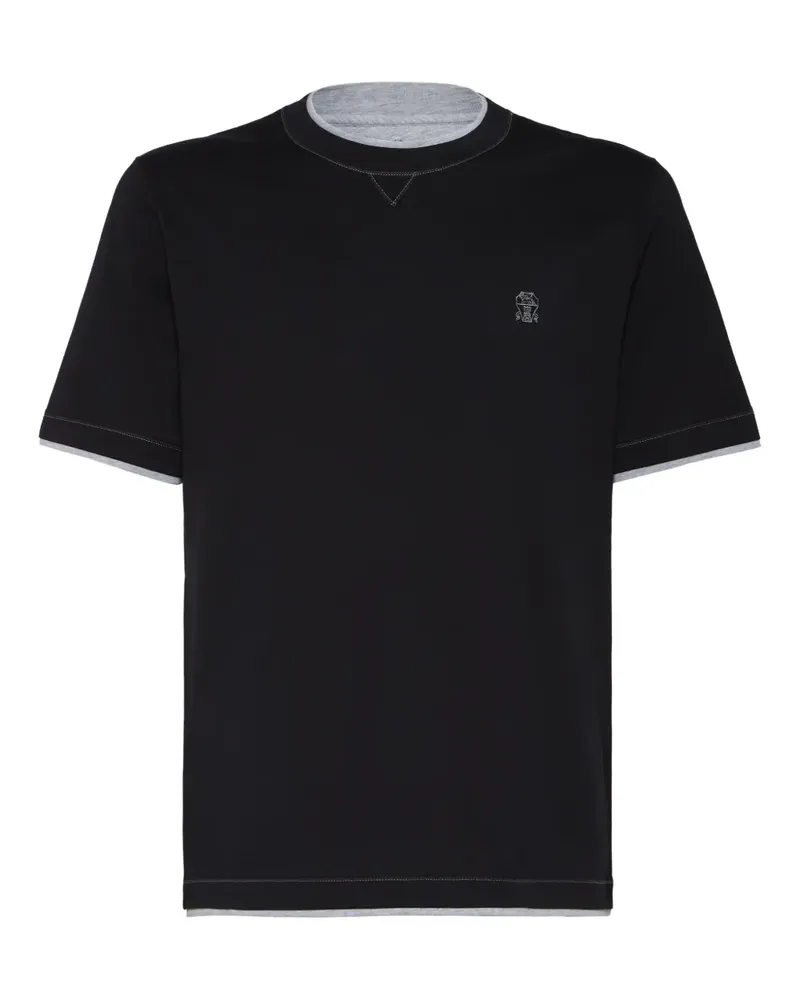 Brunello Cucinelli Klassisches T-Shirt - Schwarz Schwarz