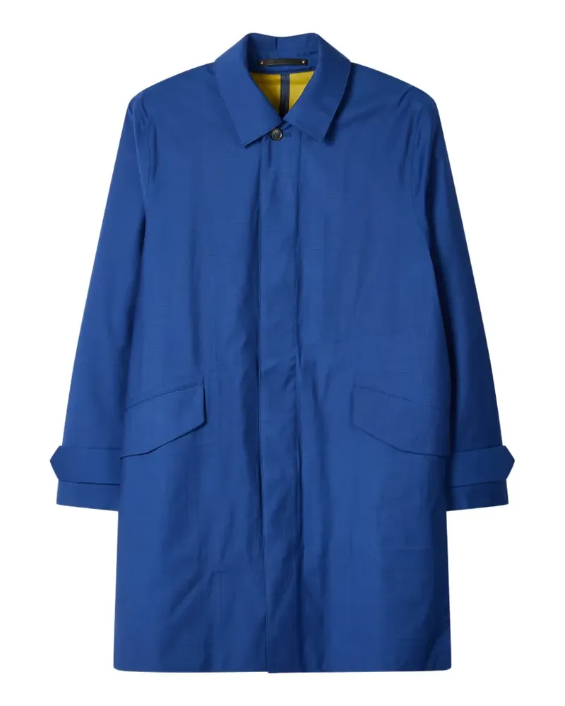 Paul Smith x Loro Piana kobaltblauer "Storm System" Kapuzenmantel im Layering-Look Blau