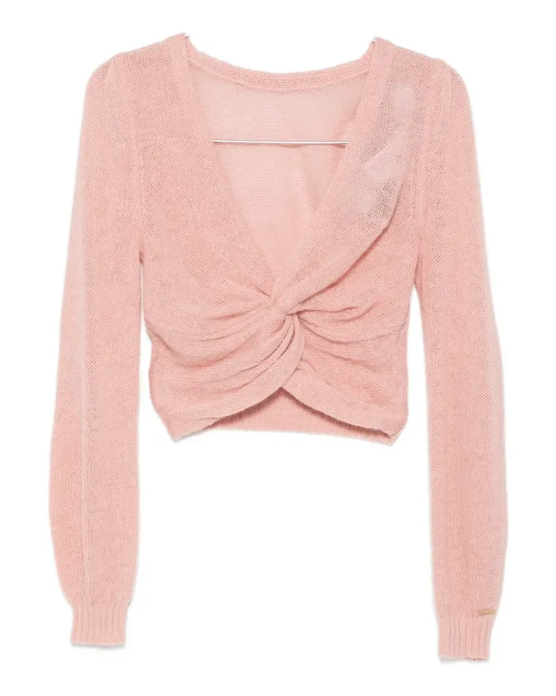 Twin-Set twist-detail cropped jumper - Rosa Rosa