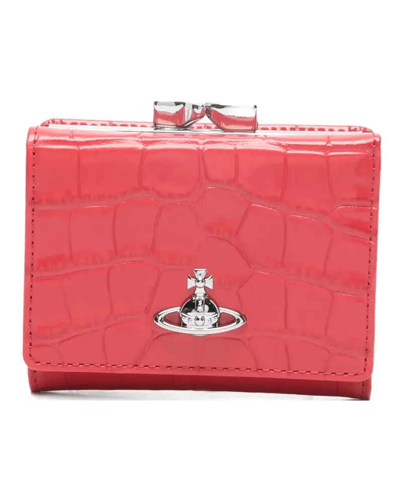 Vivienne Westwood small Frame croc-effect clasp wallet - Rot Rot