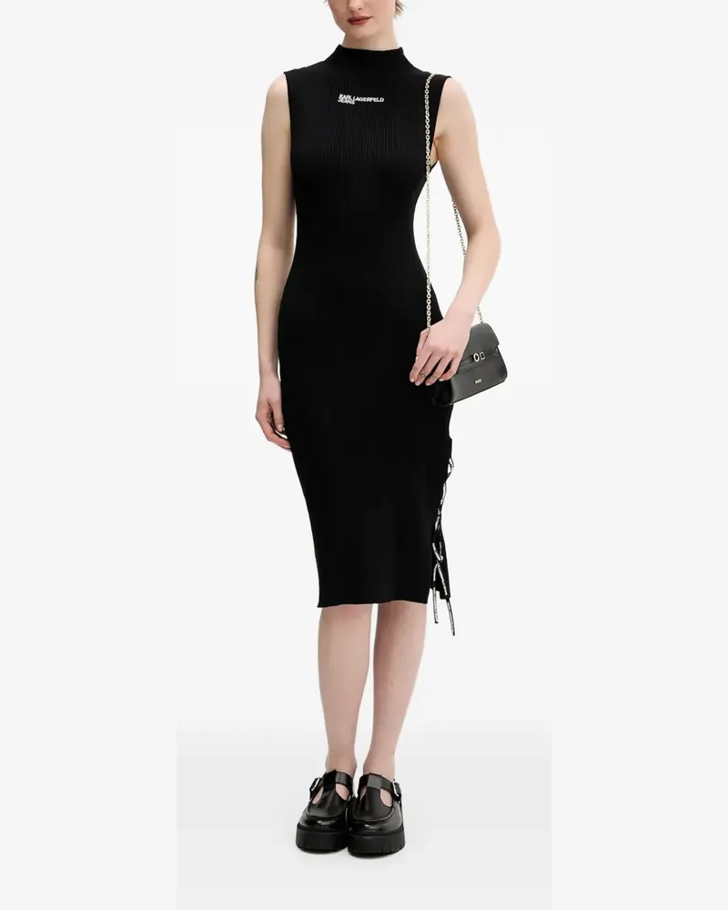 Karl Lagerfeld ribbed fitted-cut midi dress - Schwarz Schwarz