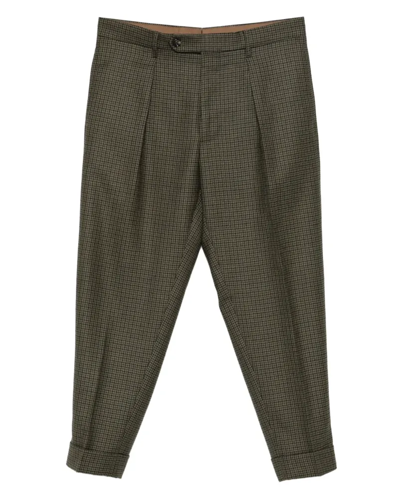 Berwich Chiaia Hose mit Hahnentrittmuster - Grün Grün