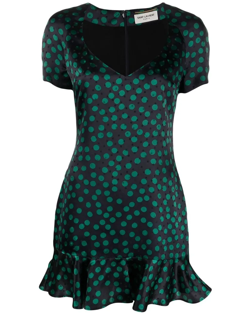 Saint Laurent Kleid mit kurzen Ärmeln - Blau Blau