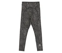TruePurpose Leggings mit Schlangenleder-Print - Schwarz