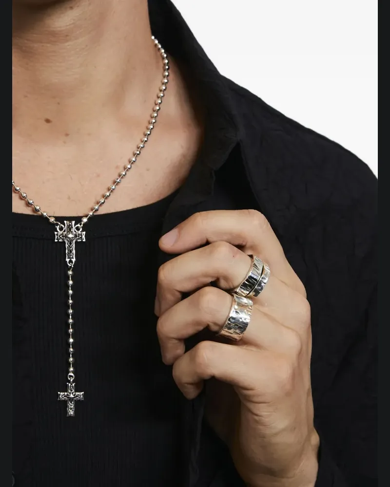 Emanuele Bicocchi Kleiner Ring mit gehämmertem Band - Silber Silber