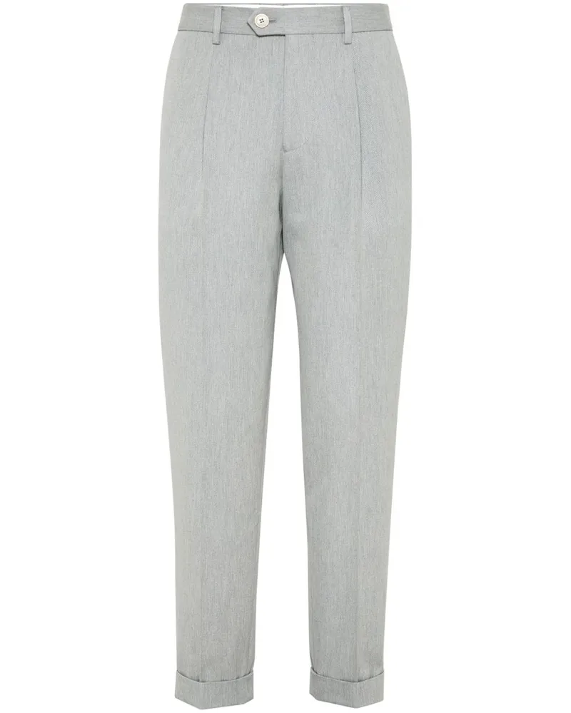 Brunello Cucinelli Tapered-Hose mit Bügelfalten - Grau Grau