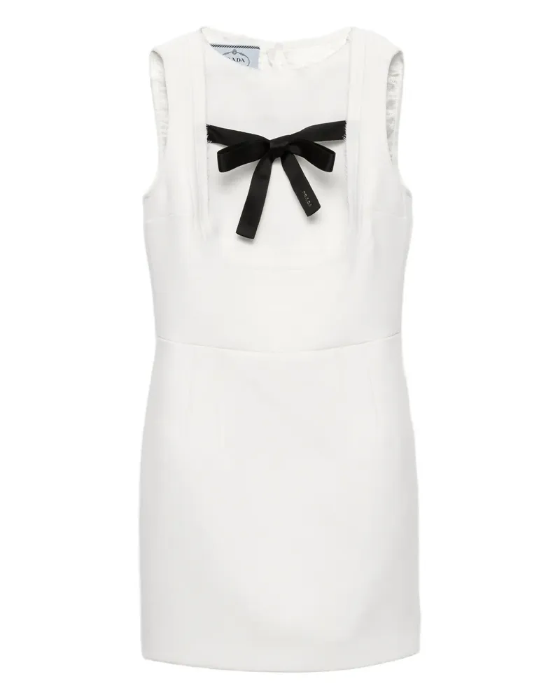 Prada Ärmelloses Kleid mit Schleifendetail - Weiß Weiß