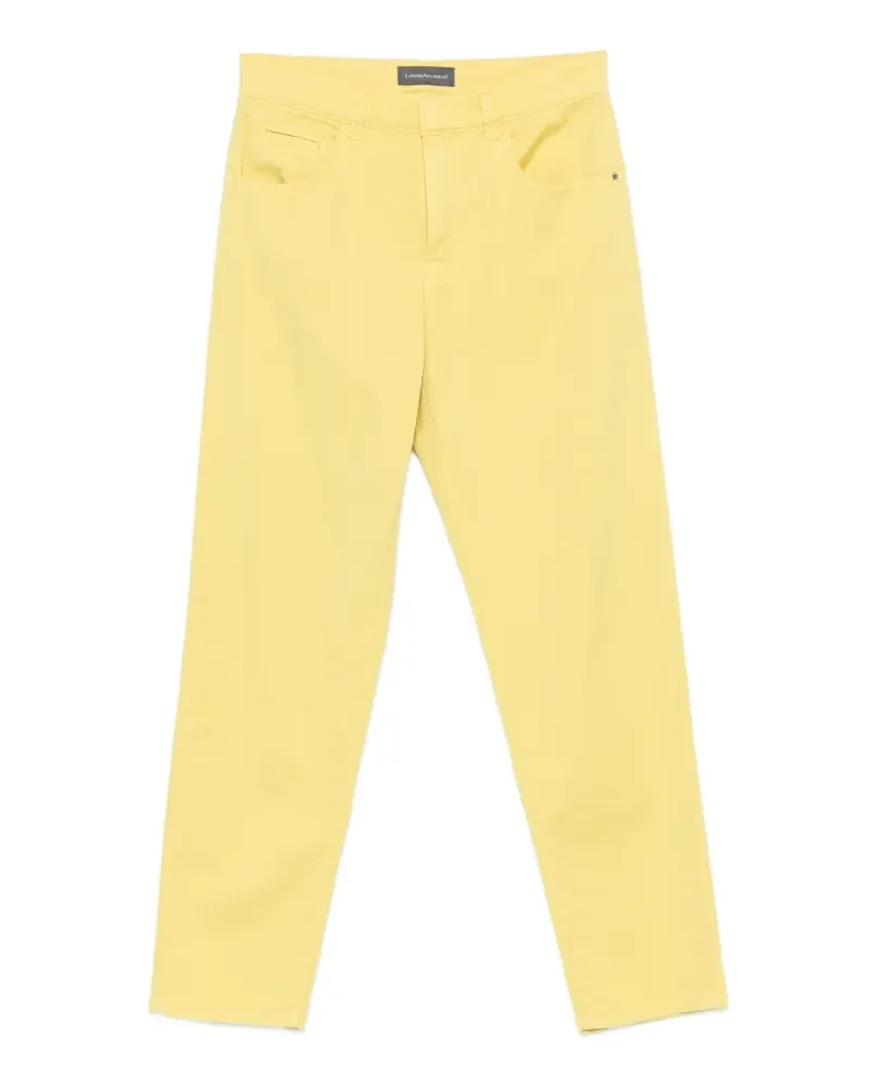 Lorena Antoniazzi logo-patch straight-leg trousers - Gelb Gelb