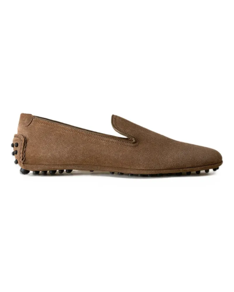 Car Shoe hand-stitched suede loafers - Braun Braun