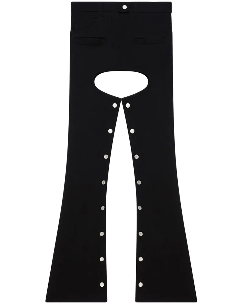 Courrèges Schlaghose mit Cut-Out - Schwarz Schwarz