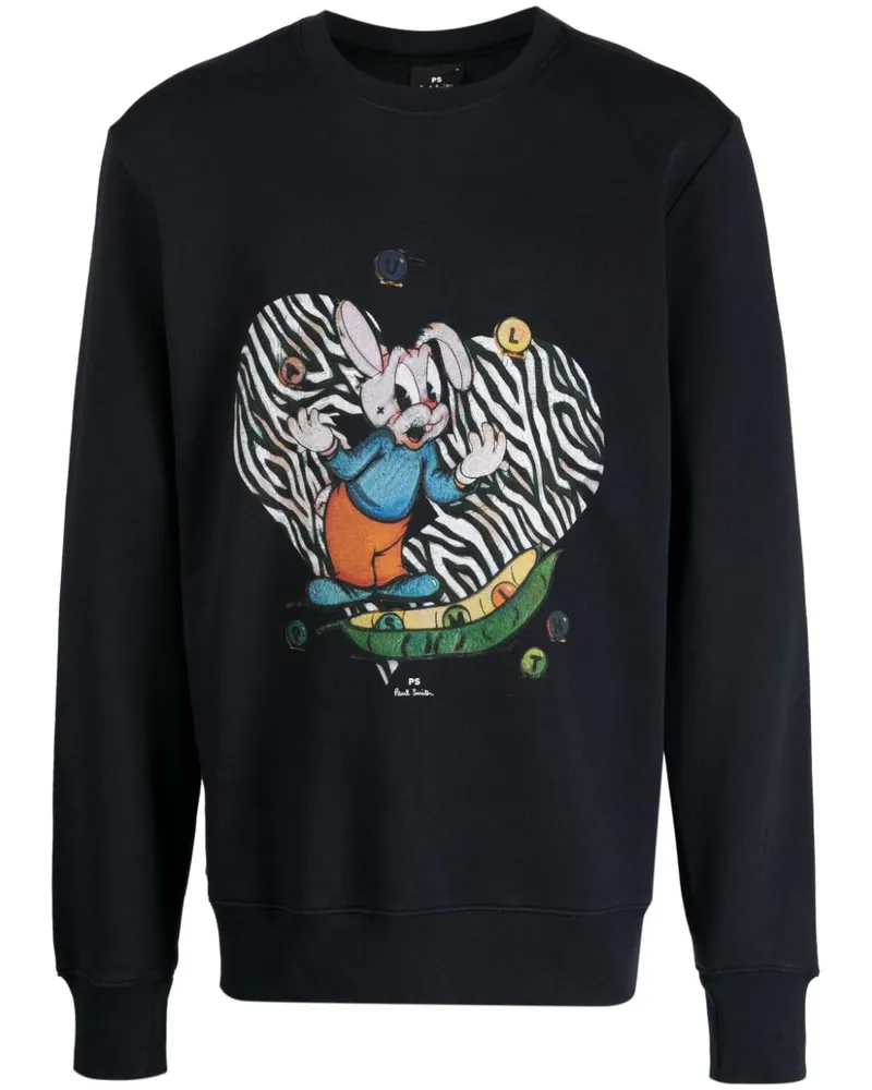 Paul Smith Sweatshirt mit Juggling Bunny-Motiv Blau