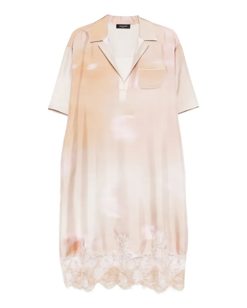 Fabiana Filippi lace-trim chest-pocket midi dress - Nude Nude