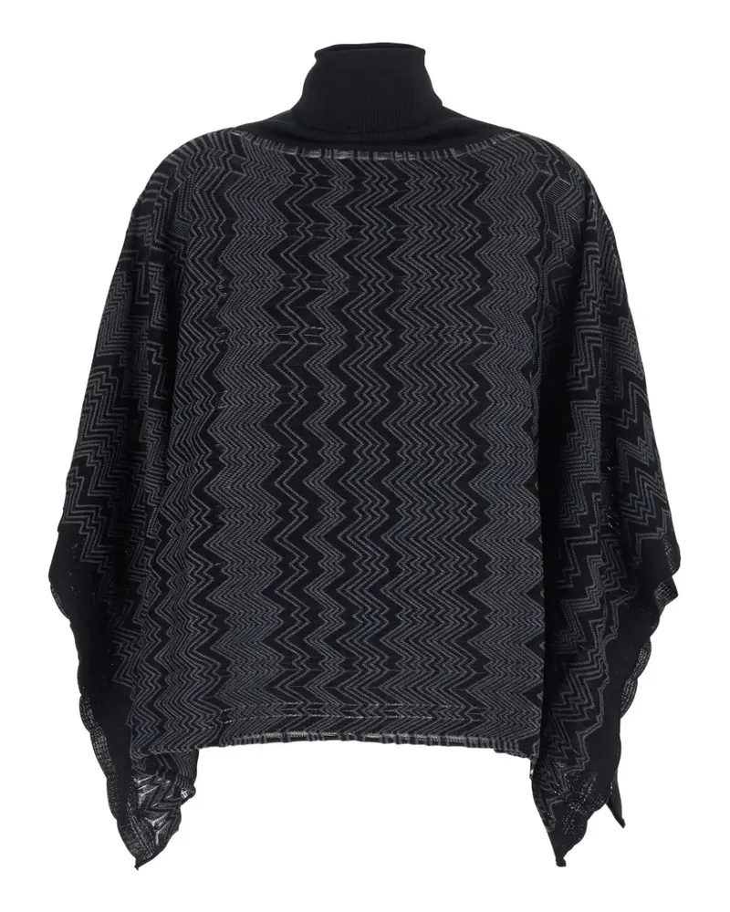 Missoni zigzag-knit poncho - Schwarz Schwarz