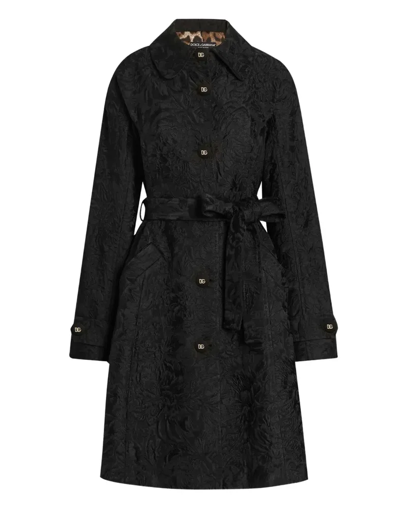 Dolce & Gabbana Trenchcoat mit Brokat-Stickerei - Schwarz Schwarz