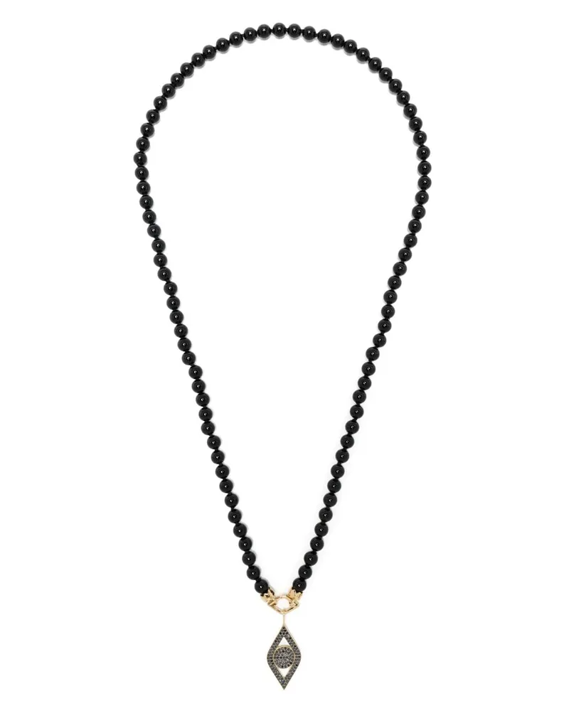 Sydney Evan Evil Eye Halskette mit Perlen - Schwarz Schwarz