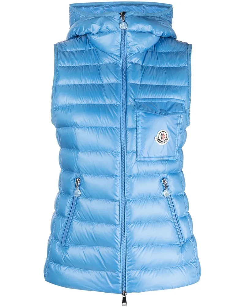 Moncler Glygos Steppweste mit Kapuze - Blau Blau