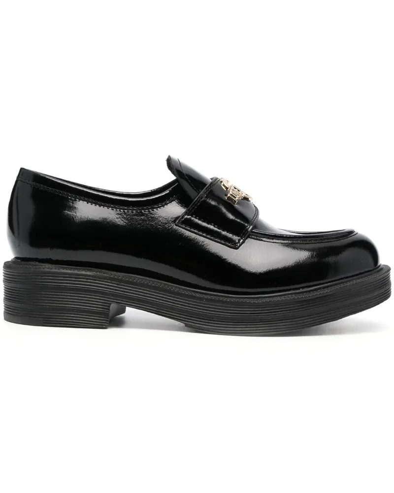 Moschino Loafer mit Logo-Schild Schwarz