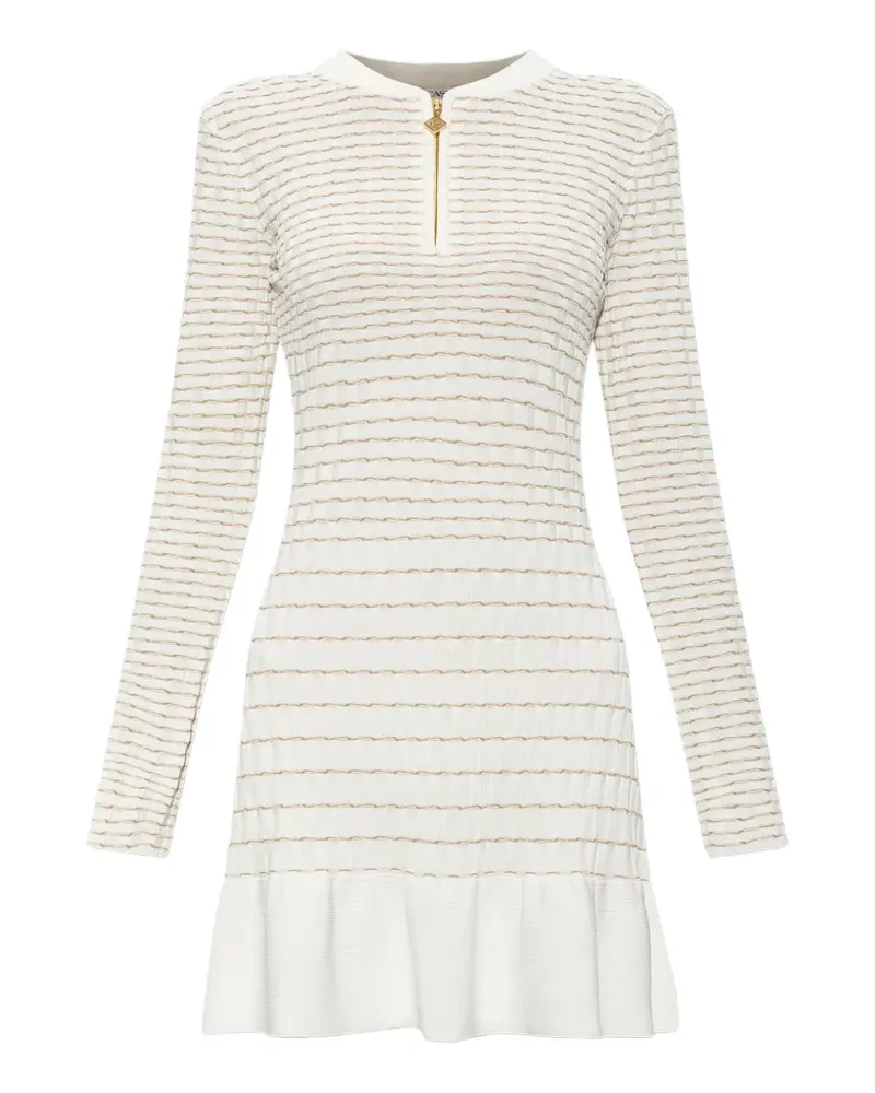 Casablanca Paris Gestreiftes Minikleid mit Rüschen - Weiß Weiß