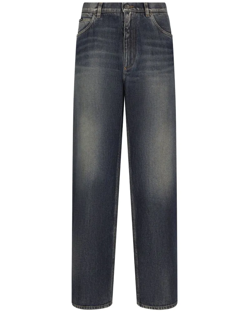 Dolce & Gabbana Gerade Jeans mit Stone-Wash-Effekt - Blau Blau