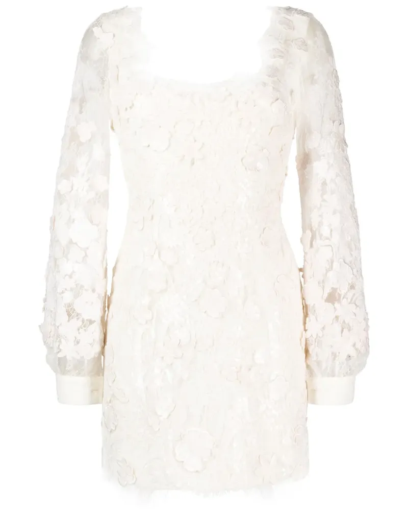 Elie Saab Minikleid mit Pailletten - Weiß Weiß