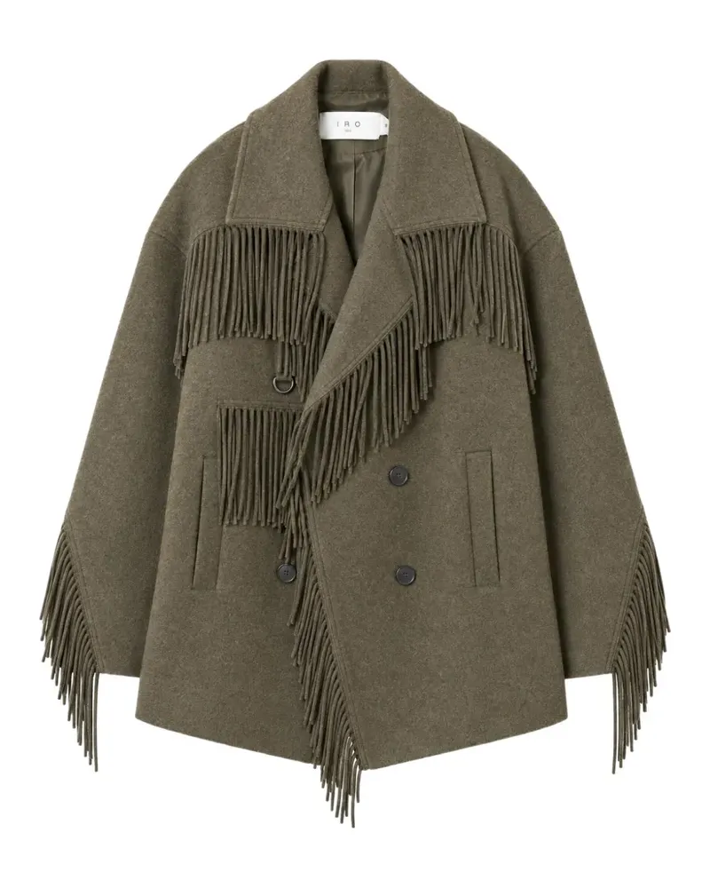 IRO Drifter Jacke mit Fransen - Grün Grün