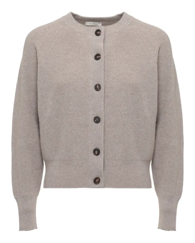 PANICALE Cashmere Shiny sequin-embellished ribbed cardigan - Nude Nude