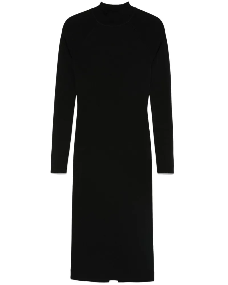 Patrizia Pepe Gestricktes Midikleid - Schwarz Schwarz