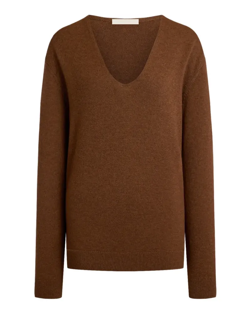 12 STOREEZ Pullover mit V-Ausschnitt - Braun Braun