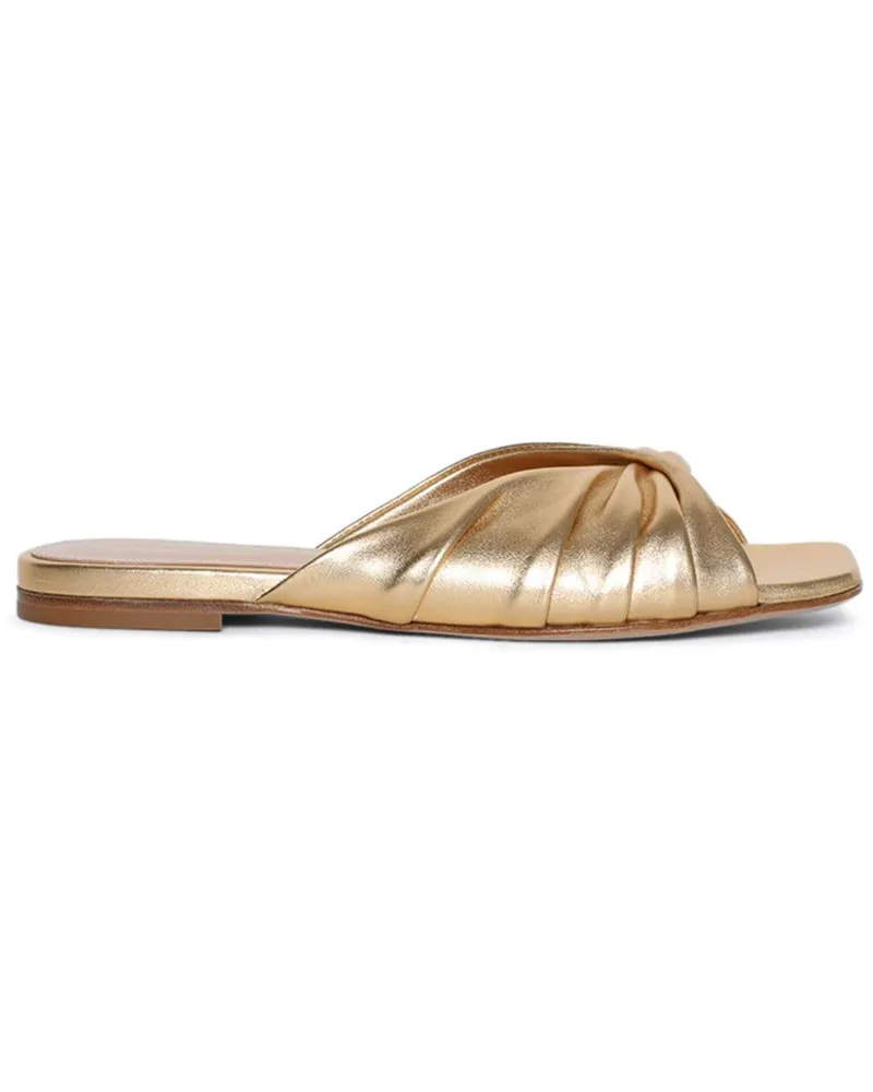 Gianvito Rossi Metallic-Mules mit Drapierung Gold