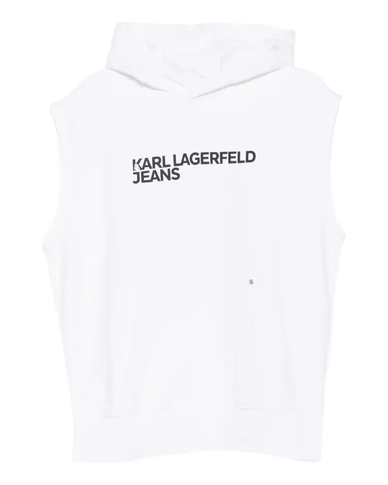 Karl Lagerfeld sleeveless logo-print hoodie - Weiß Weiß