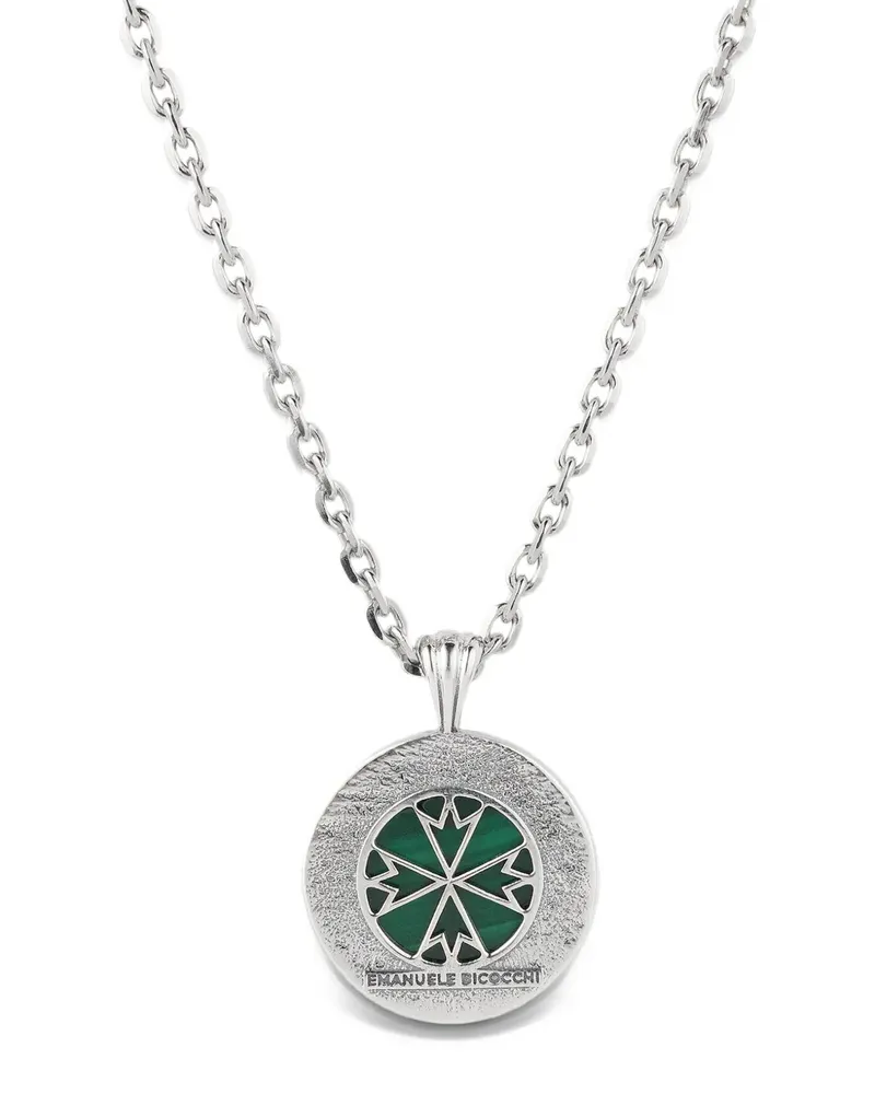 Emanuele Bicocchi Pyramid Amulet malachite necklace - Silber Silber