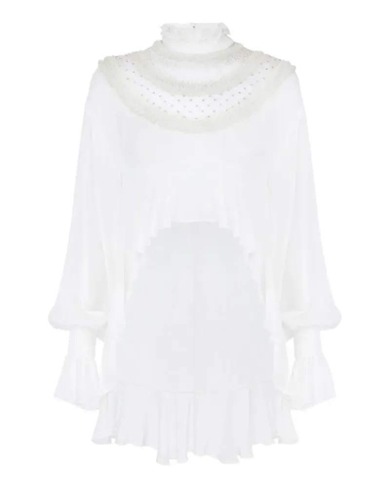 Elisabetta Franchi Viskose-Bluse mit Raffungen - Weiß Weiß