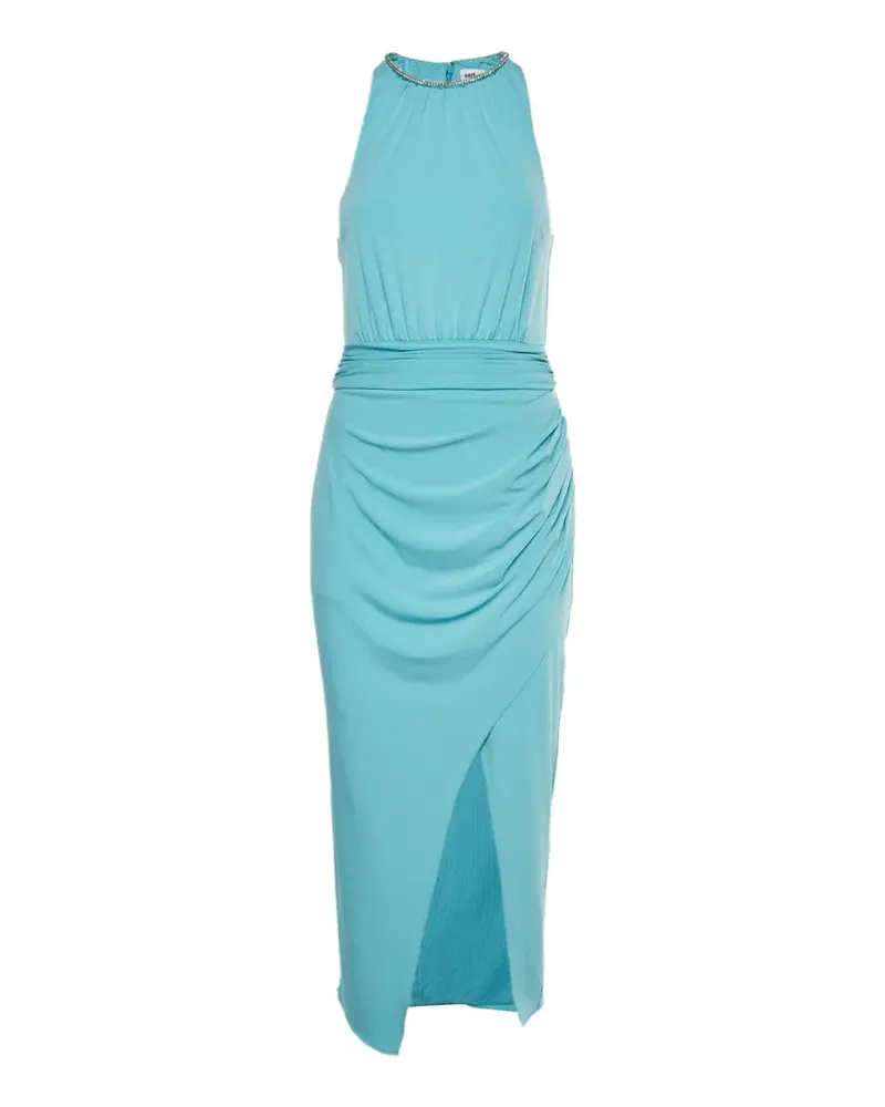 Self-Portrait jersey halter midi dress - Blau Blau