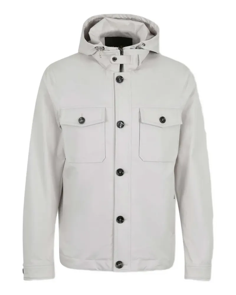 MOORER Kapuzenjacke mit Knöpfen - Grau Grau